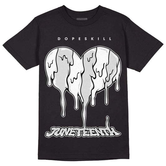 Dunk Low ‘Pure Platinum’ DopeSkill T-Shirt Juneteenth Heart Graphic Streetwear - Black