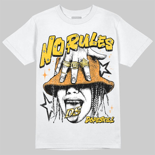 Yellow Sneakers DopeSkill T-Shirt No Rules Graphic Streetwear - White 