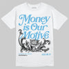 Jordan 11 Retro Legend Blue DopeSkill T-Shirt Money Is Our Motive Typo Graphic Streetwear - White