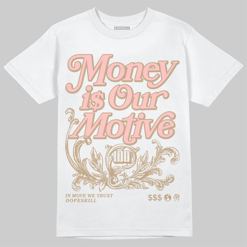Nike Air Force 1 Low Canvas “Linen” DopeSkill T-Shirt Money Is Our Motive Typo Graphic Streetwear - White