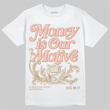 Nike Air Force 1 Low Canvas “Linen” DopeSkill T-Shirt Money Is Our Motive Typo Graphic Streetwear - White