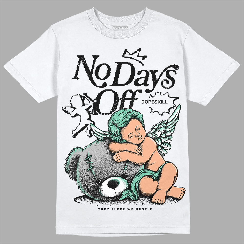 Jordan 3 "Green Glow" DopeSkill T-Shirt New No Days Off Graphic Streetwear - White 