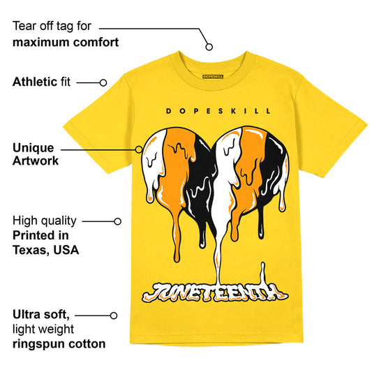 Yellow Ochre 6s DopeSkill Yellow T-shirt Juneteenth Heart Graphic