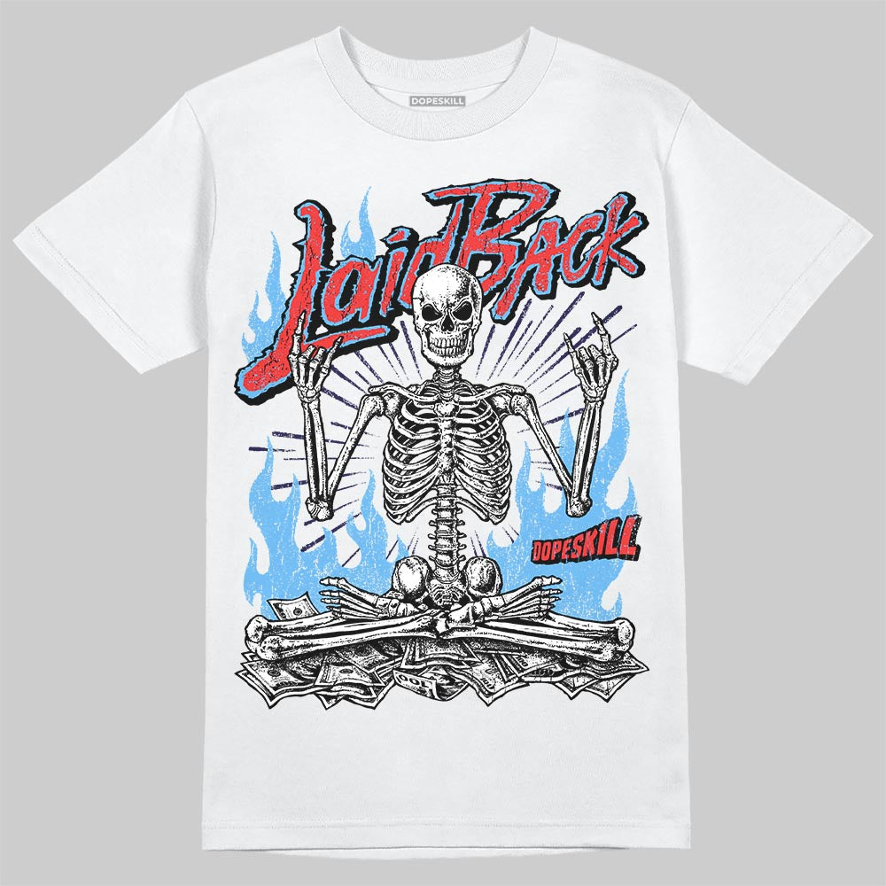 University Blue Sneakers DopeSkill T-Shirt Laid Back Graphic Streetwear - White 