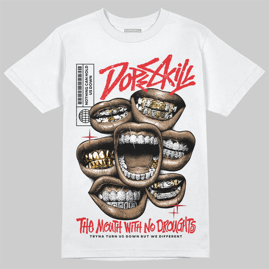 Adidas Samba OG ‘Talchum Pack ‑ Scarlet’ DopeSkill T-Shirt The Mouth With No Droughts Graphic Streetwear - White