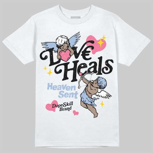 Jordan 3 GS “Cobalt Bliss” DopeSkill T-Shirt New Love Heals Graphic Streetwear - White