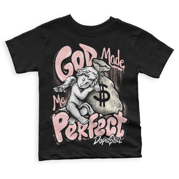 Jordan 1 High OG WMNS Washed Pink DopeSkill Toddler Kids T-shirt God Made Me Perfect Graphic Streetwear - Black 