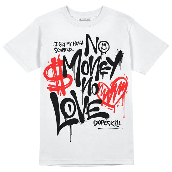 Jordan Spizike Low Bred DopeSkill T-Shirt No Money No Love Typo Graphic Streetwear - White