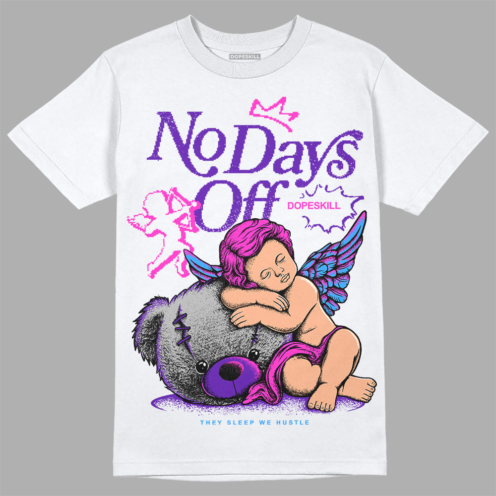 Dunk Low Championship Court Purple DopeSkill T-Shirt New No Days Off Graphic Streetwear - White