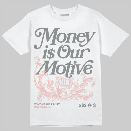 ASICS Gel-1130 'White Neutral Pink' DopeSkill T-Shirt Money Is Our Motive Typo Graphic Streetwear - White 