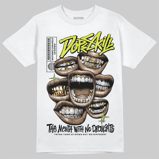 Air Max 90 x Patta Cyber and Particle Grey DopeSkill T-Shirt The Mouth With No Droughts Graphic Streetwear - White 