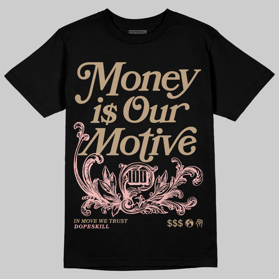 Nike Air Force 1 Low Canvas “Linen” DopeSkill T-Shirt Money Is Our Motive Typo Graphic Streetwear - Black