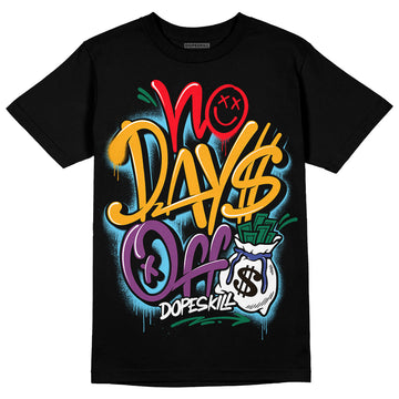 Jordan 1 Mid GS 'Six Championships' DopeSkill T-Shirt No Days Off Graphic Streetwear - Black