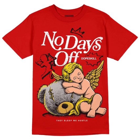 Red Sneakers DopeSkill Red T-shirt New No Days Off Graphic Streetwear