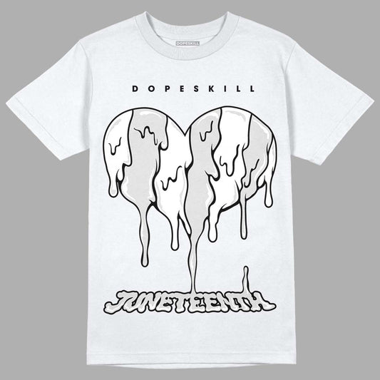 Dunk Low ‘Pure Platinum’ DopeSkill T-Shirt Juneteenth Heart Graphic Streetwear - White