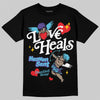 Jordan 8 Retro 'Aqua' 2025 DopeSkill T-Shirt New Love Heals Graphic Streetwear - Black