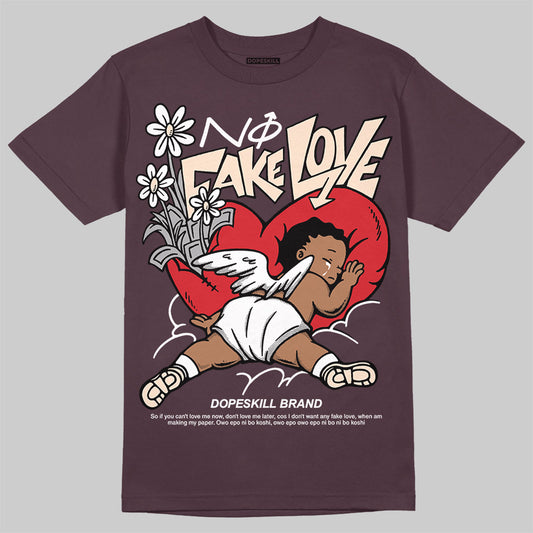 A Ma Maniere x Air Jordan 4 "Phantom" DopeSkill Maroon T-shirt No Fake Love Graphic Streetwear