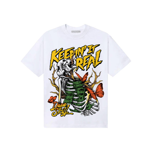 Yellow Sneakers DopeSkill T-Shirt Keepin' It Real Graphic Streetwear - White
