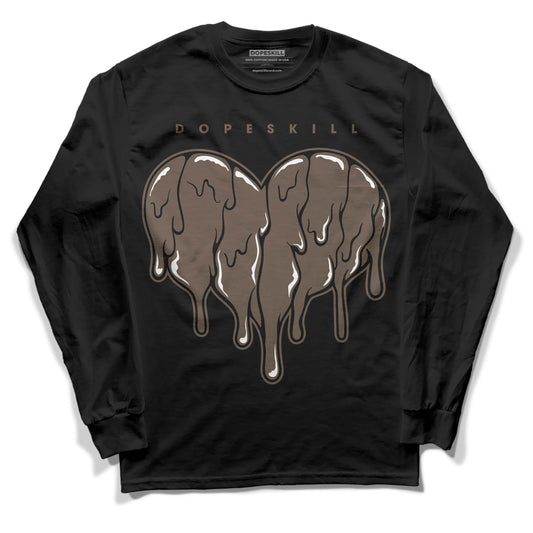 Jordan 1 Retro High OG Palomino DopeSkill Long Sleeve T-Shirt Slime Drip Heart Graphic Streetwear - Black