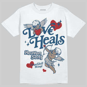Jordan 12 Retro French Blue (2025) DopeSkill T-Shirt New Love Heals Graphic Streetwear - White