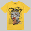 Jordan 5 'Tokyo' DopeSkill T-Shirt Never Stop Hustling Graphic Streetwear - Gold