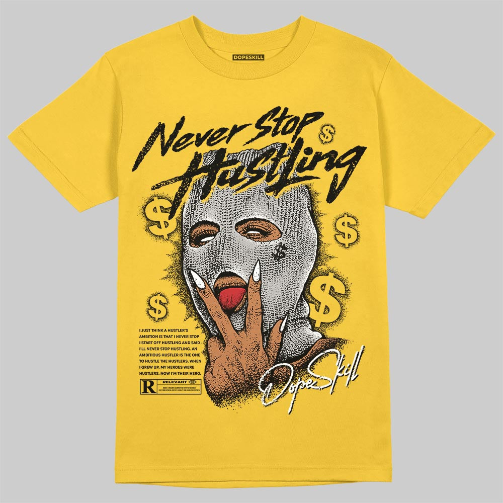 Jordan 5 'Tokyo' DopeSkill T-Shirt Never Stop Hustling Graphic Streetwear - Gold