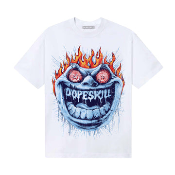 University Blue Sneakers DopeSkill T-Shirt Hellfire Graphic Streetwear - White