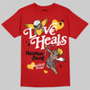 Jordan 14 Retro Ferrari (2025) DopeSkill T-Shirt New Love Heals Graphic Streetwear - Red