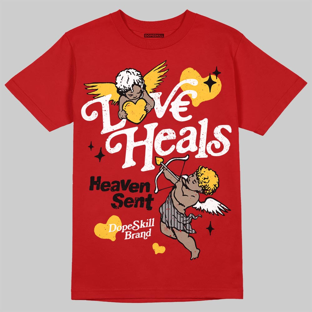 Jordan 14 Retro Ferrari (2025) DopeSkill T-Shirt New Love Heals Graphic Streetwear - Red