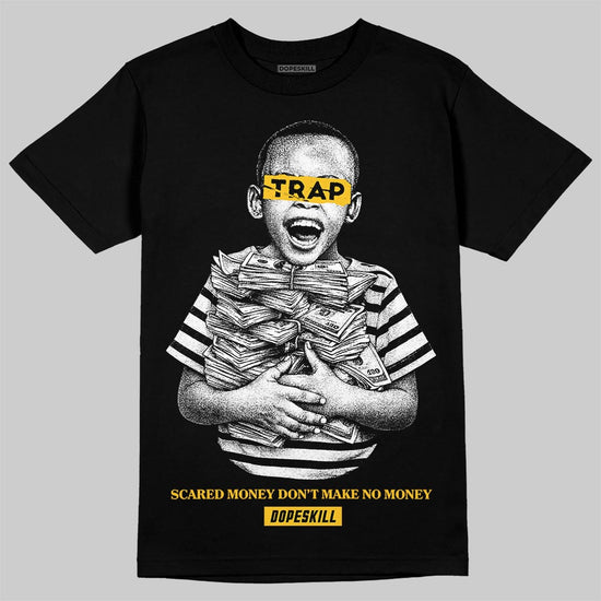 Yellow Sneakers DopeSkill T-Shirt Scared Money Don't Make No Money Graphic Streetwear - black