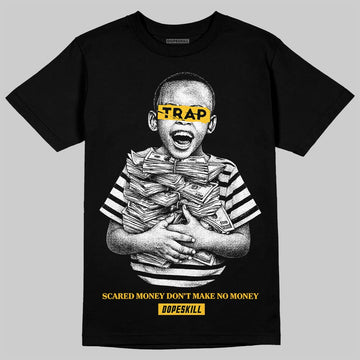 Yellow Sneakers DopeSkill T-Shirt Scared Money Don't Make No Money Graphic Streetwear - black