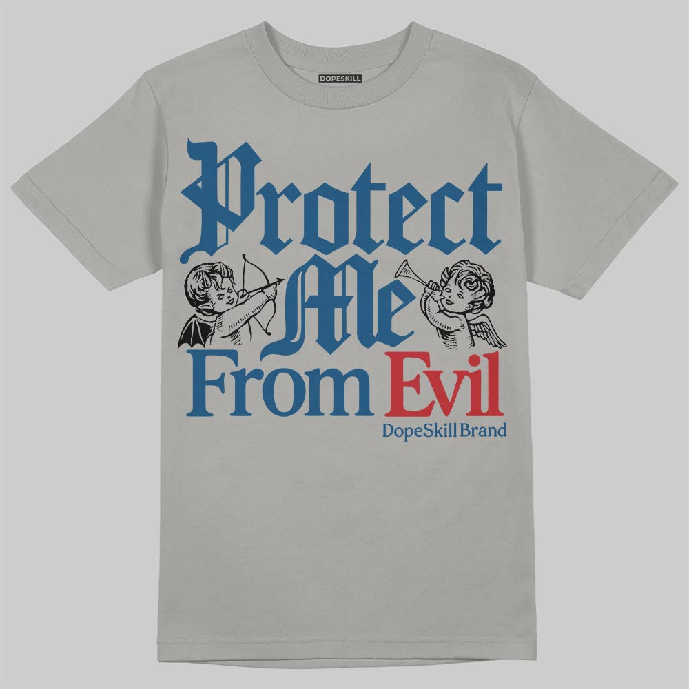 Jordan 12 Retro French Blue (2025) DopeSkill T-Shirt Protect Me From Evil Graphic Streetwear - Gravel