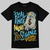 Jordan 11 Retro Gamma Blue (2025) DopeSkill T-Shirt Real Ones Move In Silence Graphic Streetwear - Black