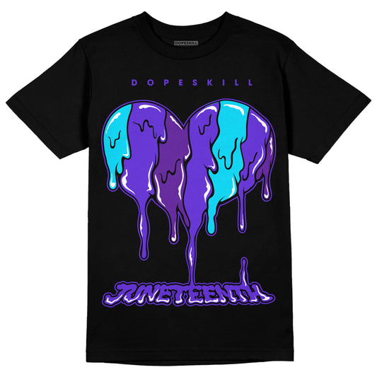 Jordan 6 "Aqua" DopeSkill T-Shirt Juneteenth Heart Graphic Streetwear - Black