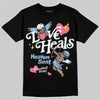 Jordan 3 GS “Cobalt Bliss” DopeSkill T-Shirt New Love Heals Graphic Streetwear - Black