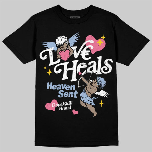 Jordan 3 GS “Cobalt Bliss” DopeSkill T-Shirt New Love Heals Graphic Streetwear - Black