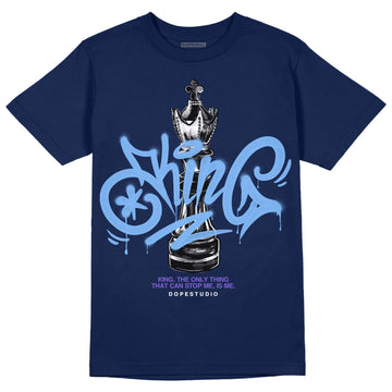 Jordan 5 SE “Georgetown” DopeSkill Midnight Navy T-Shirt King Chess Graphic Streetwear