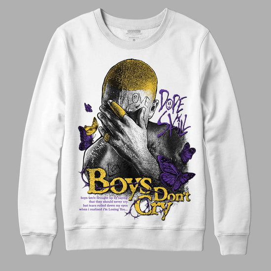 Jordan 12 “Field Purple” DopeSkill Sweatshirt Boys Don't Cry Graphic Streetwear - White