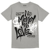 Jordan 4 Retro 'Wet Cement' DopeSkill Grey T-shirt No Money No Love Typo Graphic Streetwear