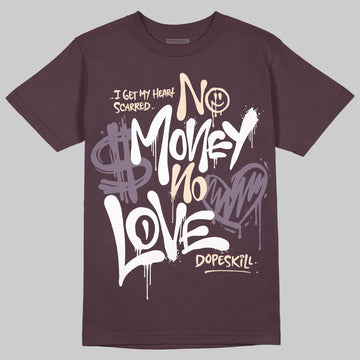 A Ma Maniére x Air Jordan 3 Black Violet Ore DopeSkill Maroon T-shirt No Money No Love Typo Graphic Streetwear