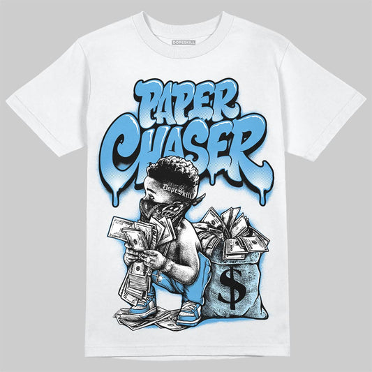 Jordan 11 Low University Blue DopeSkill T-Shirt Paper Chaser Boy Graphic Streetwear - White