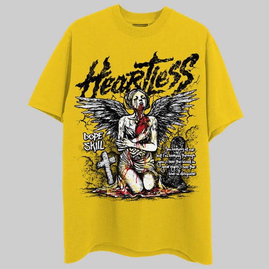 Jordan 4 Thunder DopeSkill T-Shirt Heartless Graphic Streetwear  - Tour Yellow