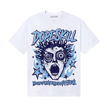 University Blue Sneakers DopeSkill T-Shirt Root of Evil Graphic Streetwear - White