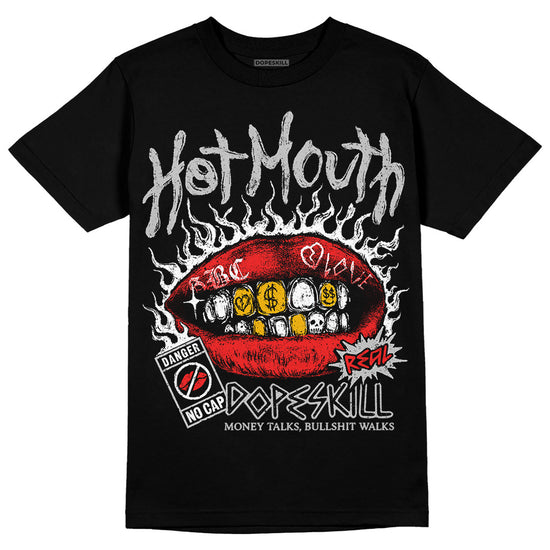 Jordan Spizike Low Bred DopeSkill T-Shirt Hot Mouth Graphic Streetwear - Black