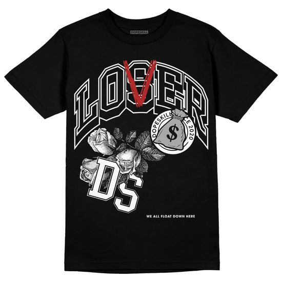 Jordan 14 "Black/White" DopeSkill T-Shirt Loser Lover Graphic Streetwear - Black 