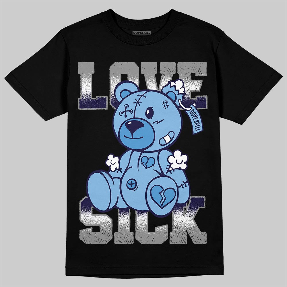 University Blue Sneakers DopeSkill T-Shirt Love Sick Graphic Streetwear - Black