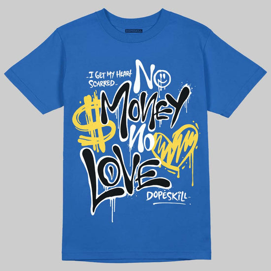 Air Foamposite One “International Blue” DopeSkill Royal T-shirt No Money No Love Typo Graphic Streetwear 