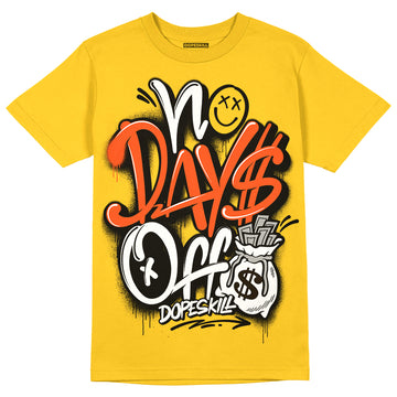 Jordan 4 Retro “Vivid Sulfur” DopeSkill Yellow T-shirt No Days Off Graphic Streetwear 