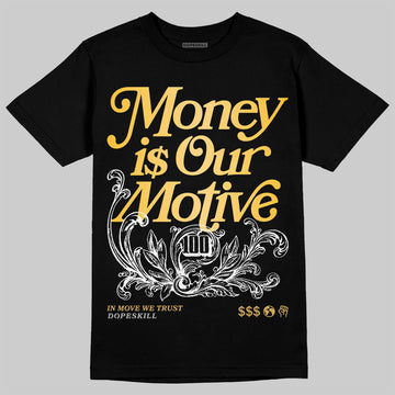 Jordan 12 "Phantom" DopeSkill T-Shirt Money Is Our Motive Typo Graphic Streetwear - Black