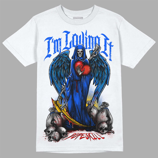 Royal Blue Sneakers DopeSkill T-Shirt New I'm Loving It Graphic Streetwear - White 